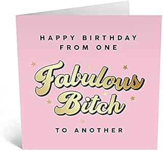 Central 23 - Funny Birthday Card for Her - 'One Fabulous B**** To Another' - Rude Birthday Card for Her - Sister Birthday Card - Best Friend Birthday Card - Comes with Fun Stickers