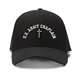 Us Army Chaplain Cross Embroidery Adjustable Structured Baseball Hat Black
