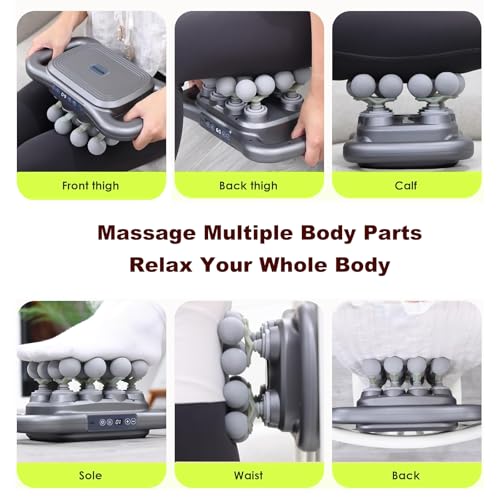 Image of 16-Head Massage Gun for Muscle Massage, Featuring 9 Modes & 9 Speed Settings for Neck, Shoulders, Buttocks, and Legs (Dark Grey)