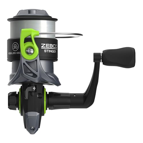 Zebco Stinger Spinning Fishing Reel, Size 30, 5.1:1 Gear Ratio, 1+1 Bearings, 10-Pound Line