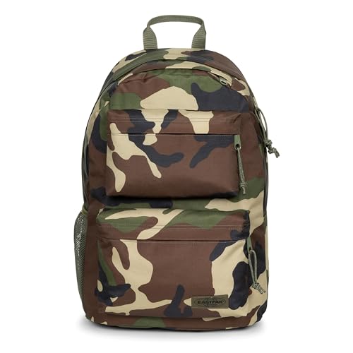 Image of EASTPAK Padded Double - 24L Squared Backpack with Dual Front Pockets, 13 inch Laptop Sleeve, Bottle Holder & Padded Straps, Camo