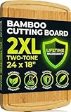 GREENER CHEF 24 Inch Bamboo Cutting Boar...
