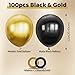 100pcs Black and Gold Balloons 12 Inch Metallic Gold and Black latex Party Balloons for Birthday Retirement Graduation New Year's Eve Party Decorations