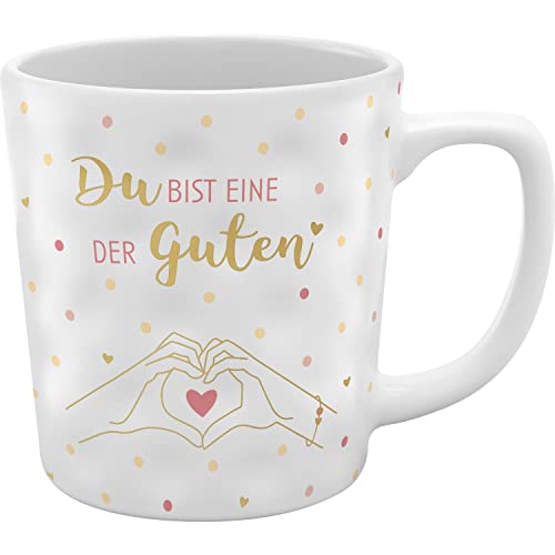GRUSS & CO Tasse mit Motivdruck Eine der Guten | Strukturtasse, Steinzeug, 37 cl, mehrfarbig| Geschenk Freunde | 48455