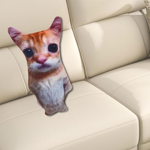 Yajuyi Almofada decorativa com estampa de gato fofo, removível e multiuso para decoração de sofá-cam