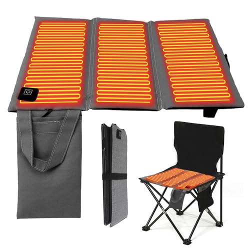 Hojalis Coussin De Siège Chauffant Portable, 44 X 40cm Coussin De Siège Chauffant USB, Température Réglable Coussin Chauffant Electrique, Coussin Chauffant Pour Stade Extérieur, Camping