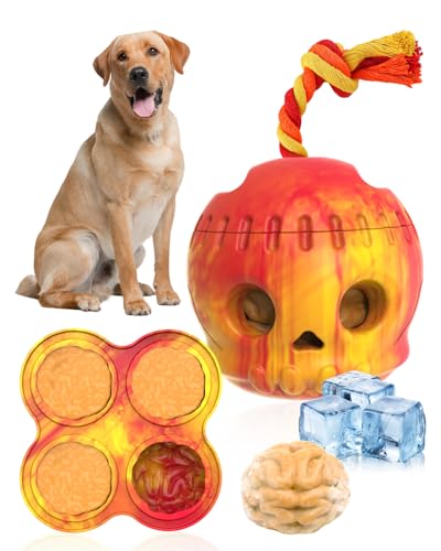 Biconimi Juguetes para perros congelados, juguetes de enriquecimiento para perros congelados rellenables, juguetes interactivos para perros que mantienen ocupados para perros grandes, juguetes