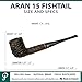 Peterson Pipes Aran Rusticated - Handmade Irish Briar Pipe Traditional Wood Staining, Vulcanite Fishtail, 3mm (15 Straight Billiard)
