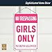 N A Girls Bedroom Sign - Funny No Trespassing Girls Only Metal Tin Sign Wall Decor Pink No Boys Allowed Bedroom Door, 8 x 12 inch