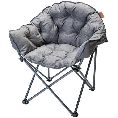 Skandika gepolsterter Campingstuhl Moonchair Premium | Bequemer Klappsessel mit Lehne, bis 150 kg, inkl. Tragetasche | Indoor und Outdoor Stuhl f&uuml;r...