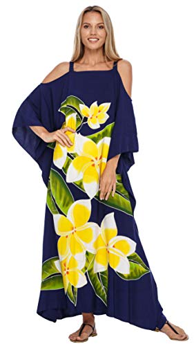 Vestido kaftan maxi para mujer vestido playero floral de talla grande con hombros descubiertos