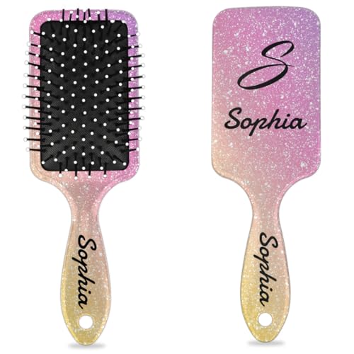 Mintoprints Spazzola per capelli personalizzata con nome personalizzato Pettini per capelli con cuscino d'aria Massaggio spazzole per capelli per donne tutti i tipi di capelli sfumato colorato