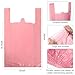 Dunzoom 300 Pcs T Shirt Bags Bulk Plastic Shopping Grocery Retail Bags with Handles 12 x 20 Inch for Small Business, Supermarket, Restaurant (Pink)