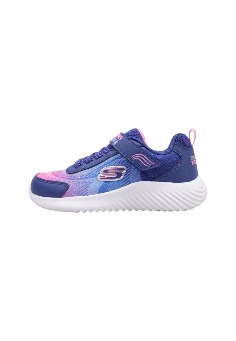 Skechers Girl's Bounder Hydra Cool Sneakers, Navy Synthetic/Multi Trim, 9.5 UK Child