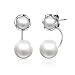 Produktbild 925 Sterling Silber Doppel Perlen Ohrstecker Ohrringe Muttertag hochzeitstag geschenk für Frauen Damen