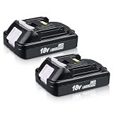 BL1815 3,0 Ah 2er-Pack Lithium-Ionen Ersatz für Makita 18V Akku BL1830 BL1840 BL1850 BL1860, kompatibel mit Makita 18V Werkzeugen und Ladegeräten