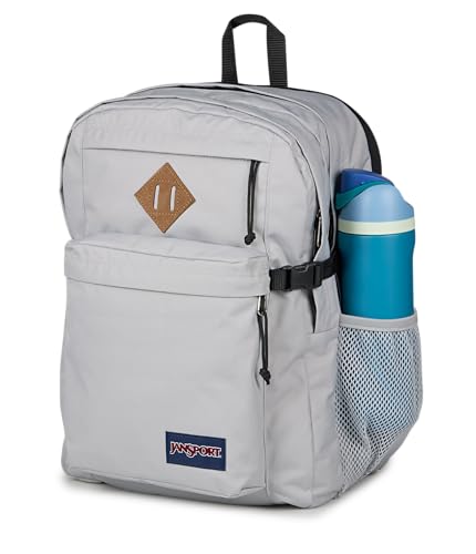 Image of JanSport Main Campus Backpack - Travel or Work Backpack with 15-Inch Laptop Sleeve and Dual Water Bottle Pockets, Grounded Grey