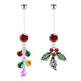 CHARMONLINE Piercing para ombligo de acrílico transparente flexible de 14 g, diseño de mariposa, para embarazo, maternidad, etc, 14g, Acrílico, Circonia cúbica