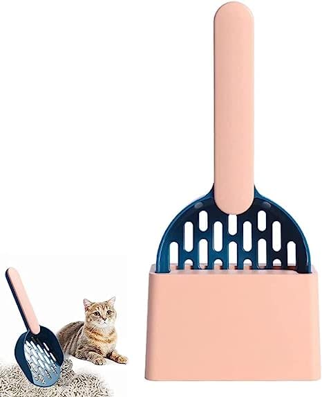 Labstandard Cat Litter Scoop with Stand Cat Litter Shovel strong ABS Plastic Scoop Large Pet Cleanning Tool for Cat Sand Cleaning Supplies Products Toilet For Dog Food Spoons (PINK)