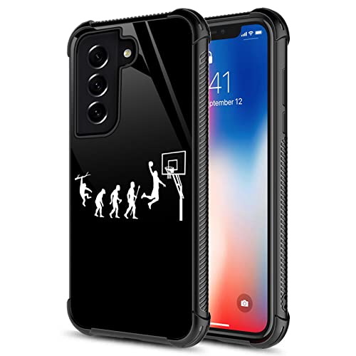 CARLOCA Compatible with Samsung Galaxy S22 Case,Basketball Evolution Identity Graphic Design Shockproof Anti-Scratch Hard Acrylic Case for Samsung Galaxy S22