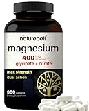 Magnesium Complex 400mg, 300 Capsules | Glycinate, Citrate | Chelated & Purified | Bone, Heart & Digestion Support | Non-GMO