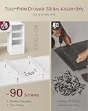 VASAGLE KAILYN Collection - Dressing Table with LED Mirror, Vanity Desk with Power Outlets, 9 Drawers, 9 Dimmable Bulbs, 3 Light Colours, Toolless Slide Rail Assembly, Cloud White RDT141WB03 - Image 3