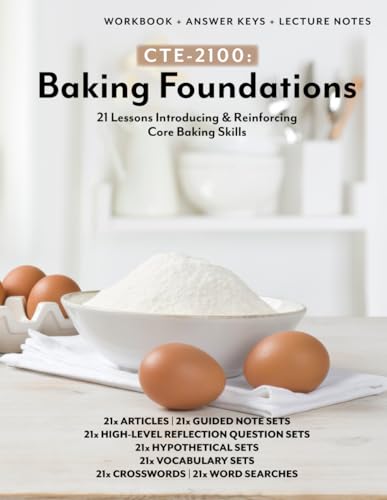 CTE-2100: Baking Foundations: Full B&W Workbook with Answer Keys ...