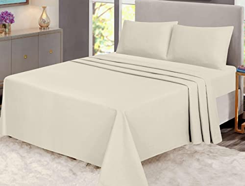 Ruvanti 100% Cotton 4 Pcs Flannel Sheets King, Deep Pocket, Warm, Super Soft, Breathable, Moisture Wicking Sheets For King Size Bed Include Flat, Fitted Sheet, 2 Pillowcase - Arctic Wolf #TOP7