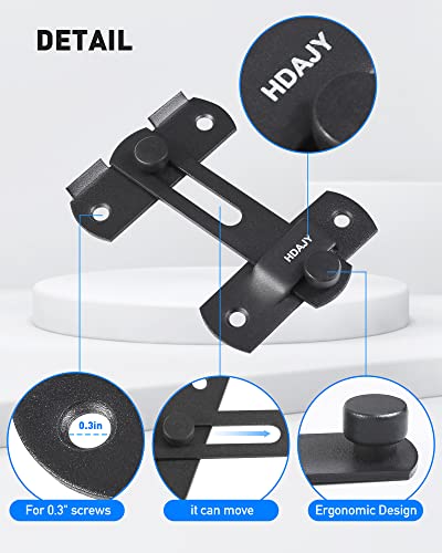 Hdajy 2Pcs Door Lock Latch, Upgrade Door Latch, Metal Door Latches Gate Locks For Outdoor Fence, Matte Black. #TOP3