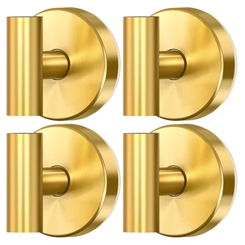 stusgo Gold Suction Towel Hooks Bathroom Coat Hook for Wall, Stainless Steel Heavy Duty Door Hanger Wall Hooks Matte Gold Suction Bathroom Hooks for Towels，4 Pack