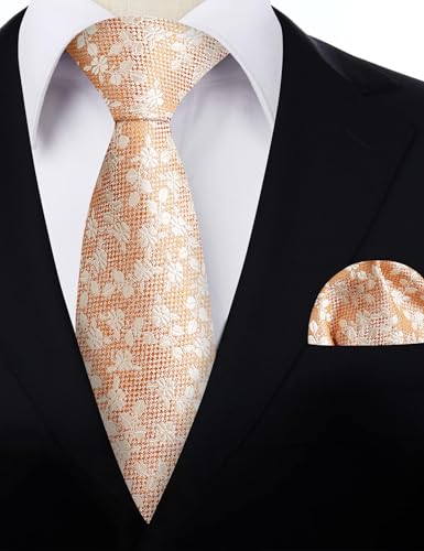 Image of Alizeal Mens 3.15inches Leaf Flower Pattern Tie Set