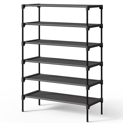 Kitsure Shoe Rack - Non-Woven Shoe Rack Shelf, Shoe Organizer for Closet, Entryway, Garage & Corridor, Stackable Shoe Shelves, 27.5