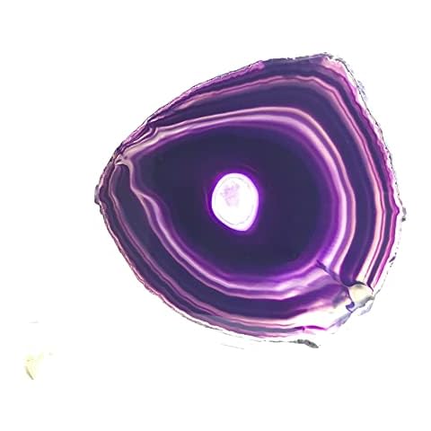 Steinfixx® - Agate disc XL | 22 x 16 cm | with acrylic stand I elegant unique | gemstone I healing stone I lucky stone I chakra stone I Brazil (purple) Cover