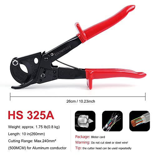 Image of Knoweasy Cable Cutter and Ratchet Wire Cutter Works for Aluminum and Multi-core Cables up to 240mm