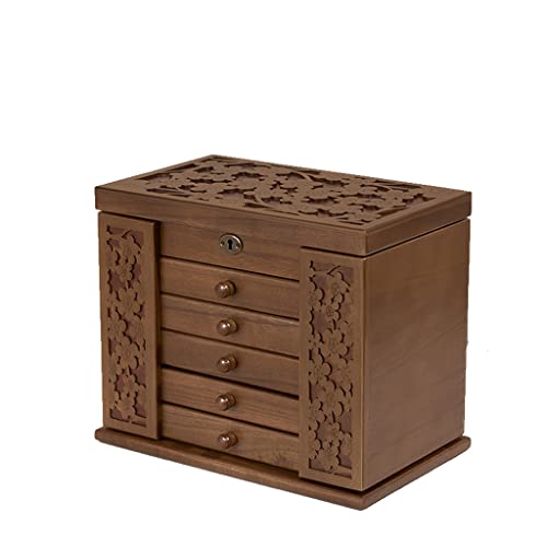 Boîte à bijoux en bois massif cadeau princesse avec miroir