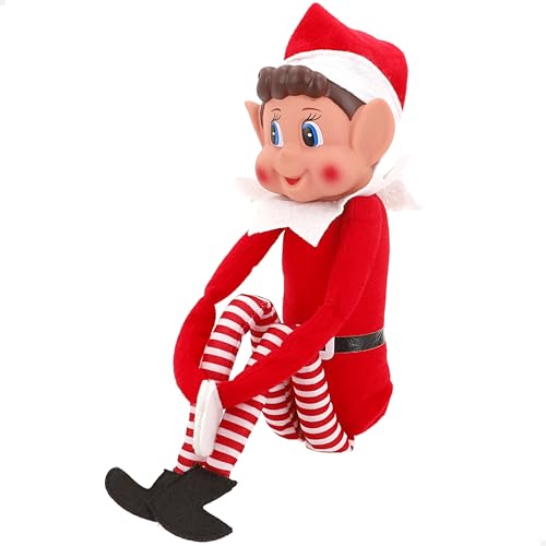COLORBABY Elves Behavin' Badly Elfo Travieso, Jumbo 50 cm, Muñeco Original, Elvie o Elfie Flexible, Elfa traviesa, Cuerpo Suave y Cara Vinilo, Duende navideño, Peluche Navidad (77699)
