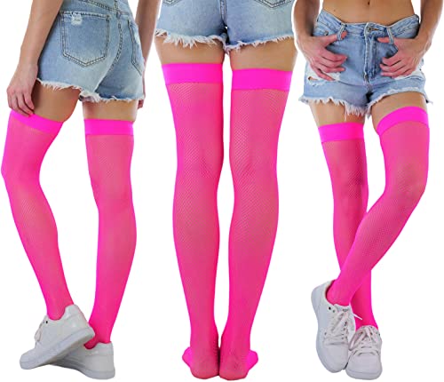 Image of ToBeInStyle Women's Diamond Large and Fine Fence Net Fishnet Nylon Thigh High