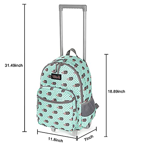 Image of Rolling Backpack 18 inch Double Handle Wheeled Boys Girls Travel School Children Luggage Toddler Trip