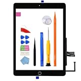 JPUNG A1893 A1954 Screen Replacement Kit for iPad 6 (6th Gen) Digitizer Touch Glass 6th Generation 9.7 inch 2018, with Home Button Full Repair Tools [Without LCD]