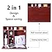 Zvyteay Wall-Mounted Desk Folding Wall Desk Floating Table Wall Mounted Laptop Desk Space Saving Wall Mounted Table with Storage Shelves for Home Office (Reddish Brown)