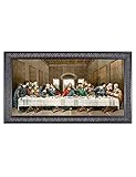 DECORARTS -The Last Supper, Leonardo da Vinci Classic Art Reproductions. Giclee Print on Canvas with matching Solid Wood Framed Wall Art. 24X12, Framed size: 27x15
