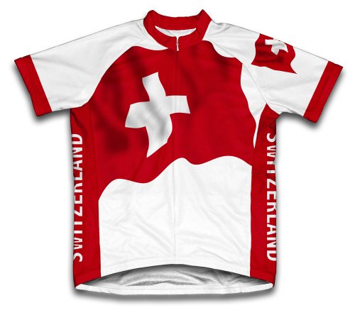 ScudoPro Switzerland Flag Short Sleeve Cycling Jersey -