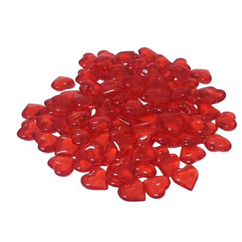 Crafts Red Heart Gems – 55 unidades de tarros de relleno, gemas acrílicas de cristal | Piedras con forma de corazón Valentin Day Declaración de los Alimentos de la Capitche para más para la inversión