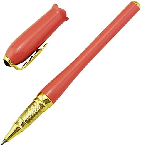 Lanxivi ピカソ ギリシャ アイリーン ピンク ローラーボールペン ブラックインク リフィル つぼみキャップ リーフクリップ