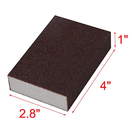 Image of uxcell 8pcs Scouring Pads Non-Scratch Scouring Sponge Scrub Pads 4 inch x 2.8 inch For Scouring Kitchens, Dishwashing, Brown