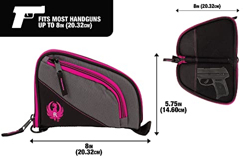 Allen Company Ruger Tucson Women's Handgun Case , Black/Gray/Orchid, 8" #TOP1