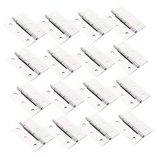 MOLUCKFU 16pcs 3 Back Flap Hinge Small Hinge Flap Door Hinge Flap Window Hinge Door Hinges Back Flap Backflap Hinge PVC Vent Cap Back Cover Flap Drawer Butt Hinge Home Hinges Silver