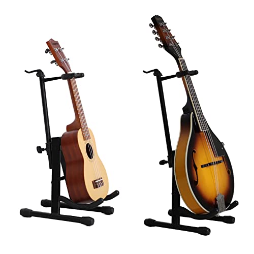 Rayzm Violin Stand With Bow Hanger, Robust Folding Metal Stand For Violin/Mandolin/Ukulele, Easy Installation #TOP2