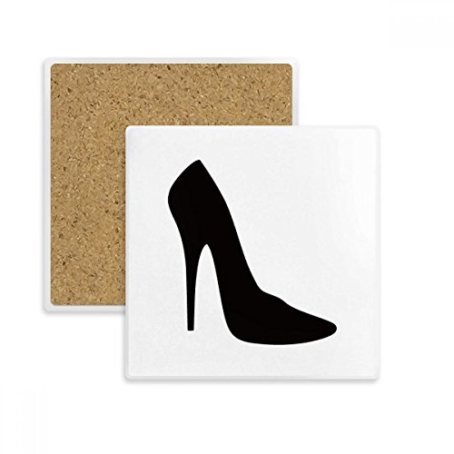 Dessous de verre tasse mug noir haute talons support pierre absorbant - 2