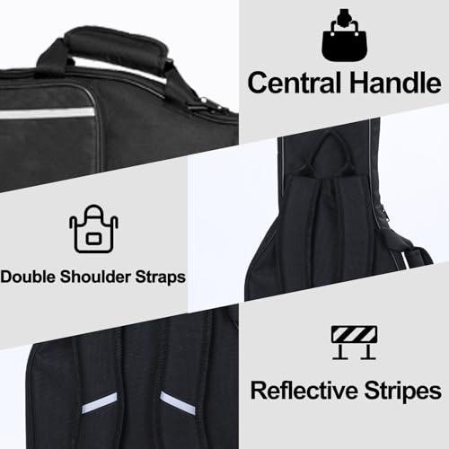 Image of VEKTO Electric Guitar Gig Bag Padded Soft Guitar Case with 900D Waterproof Fabric, 2 Storage Pockets, Adjustable Backpack Straps, Portable Lightweight Guitar Bag, Black